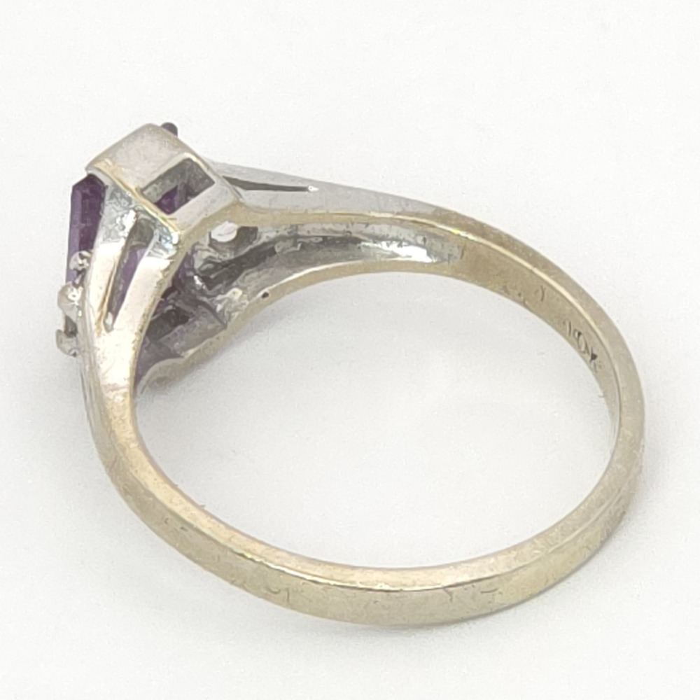 .60ct 10k Emerald Cut Purple Blue Synthetic Alexandrite Ring Child Size 2.25 - Picture 7 of 17
